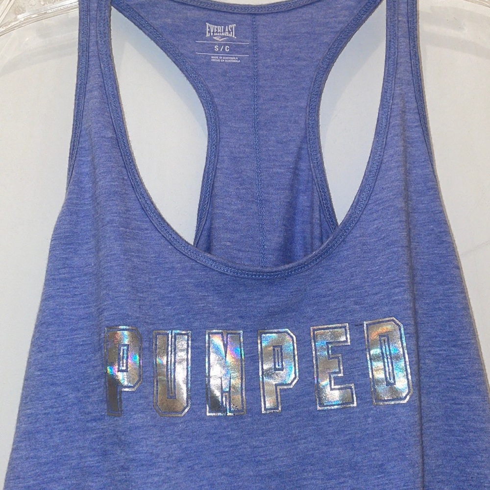 Pumped Everlast holographic periwinkle tank top size small